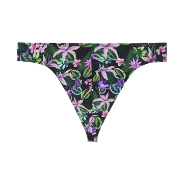 Floral-patterned thong on a white background